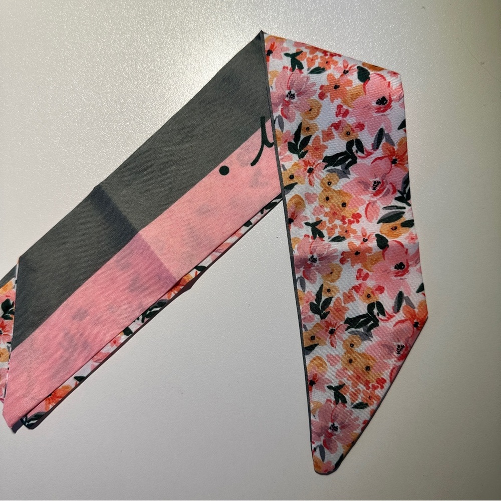 Floral Polyester Twilly - Picture 4 of 7
